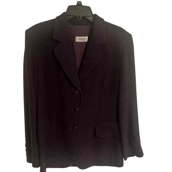 Vintage Missoni Donna Wool Skirt Suit Deep Plum Purple Italian Blazer Skirt 6 - Picture 4 of 6